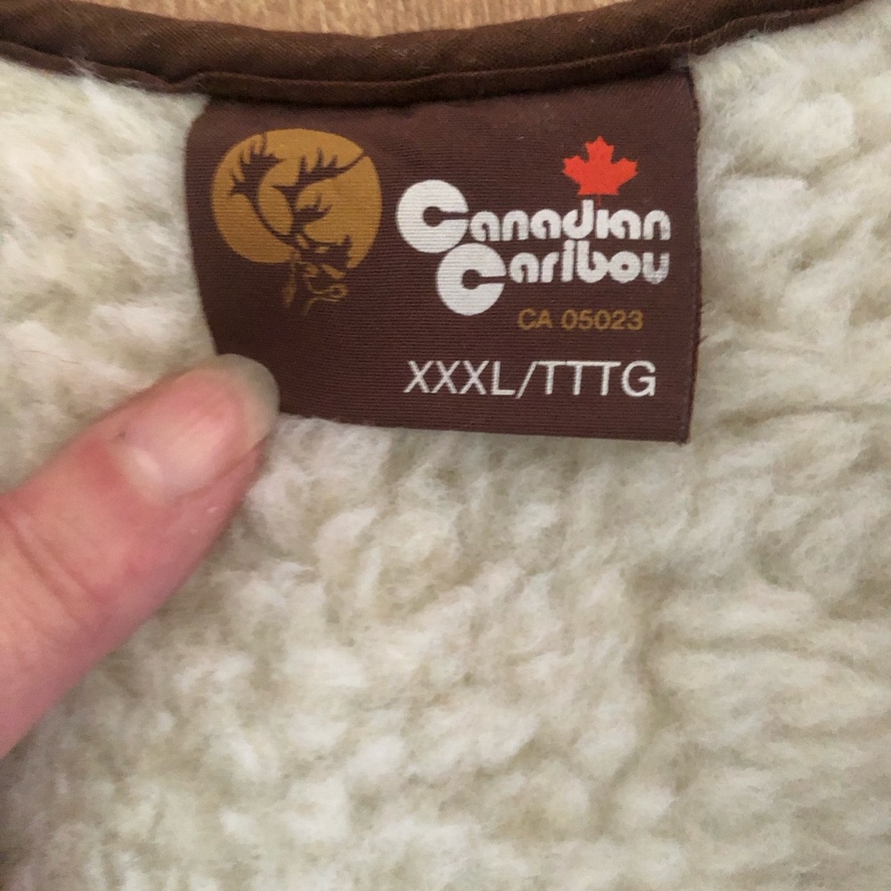 VTG Canadian Caribou by Hammill Men’s Corduroy Sherpa Lined Zipper up Vest XXXL - Picture 4 of 7